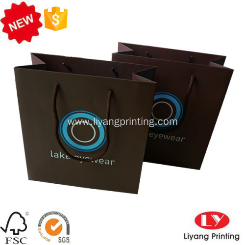 Black customized paper shopping bag with handle